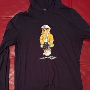 Ralph Lauren Polo Bear Graphic Hoodie in Black
